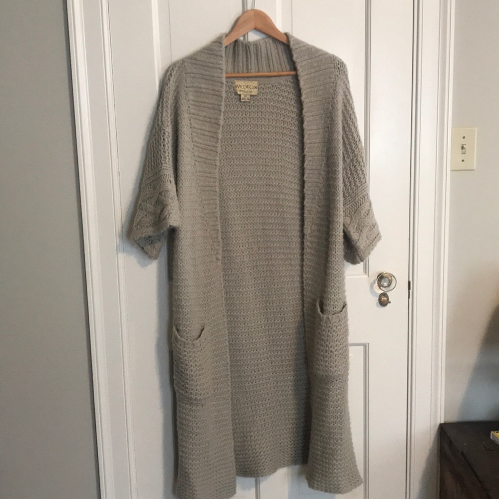Wildfox grey/beige chunky open cardi